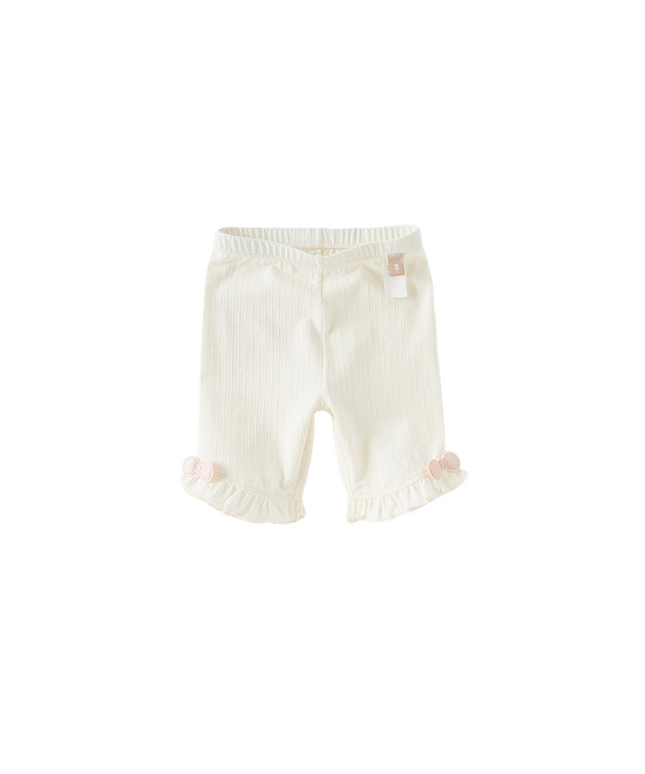 Toddler Girls Summer White/Pink Slim Breathable Leggings
