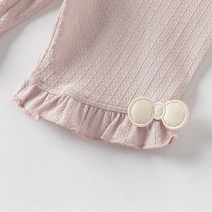 Toddler Girls Summer White/Pink Slim Breathable Leggings