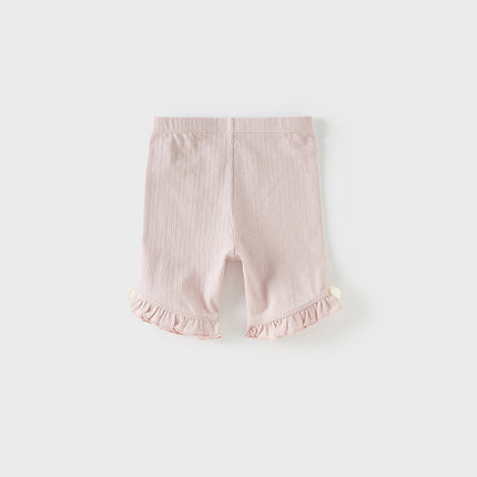 Toddler Girls Summer White/Pink Slim Breathable Leggings