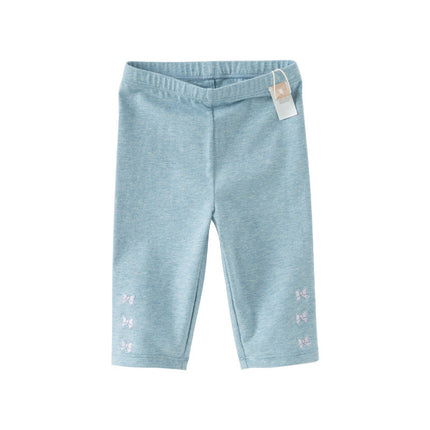 Toddler Girls Summer Beige/Denim Blue Versatile Comfortable Casual Pants