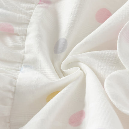 Girls Summer Cotton Colored Dots Sleeveless Dress
