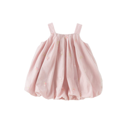 Girls Summer Pink Tulle Mesh Sleeveless Princess Jellyfish Style Dress