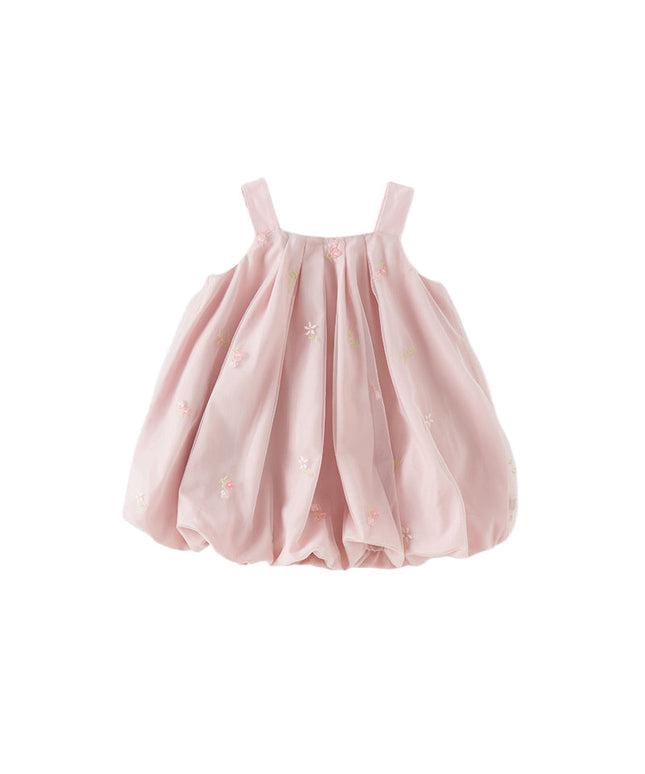 Girls Summer Pink Tulle Mesh Sleeveless Princess Jellyfish Style Dress