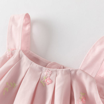 Girls Summer Pink Tulle Mesh Sleeveless Princess Jellyfish Style Dress