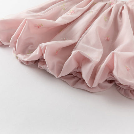 Girls Summer Pink Tulle Mesh Sleeveless Princess Jellyfish Style Dress