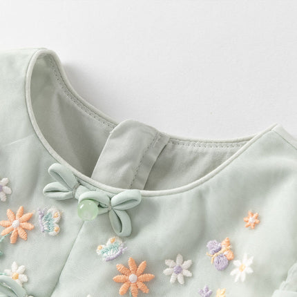 Girls Summer Green Mesh Princess Dress