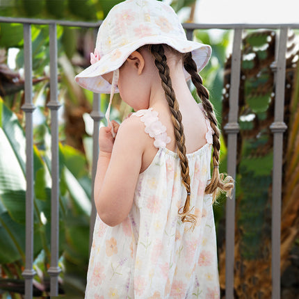 Girls Summer Cotton Cute Floral Print Halter Dress