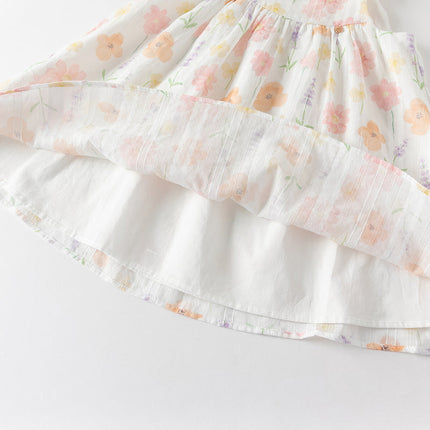 Girls Summer Cotton Cute Floral Print Halter Dress
