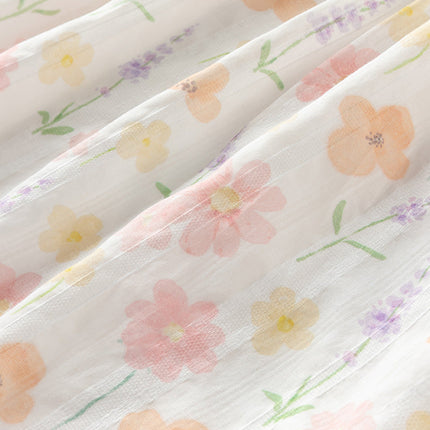 Girls Summer Cotton Cute Floral Print Halter Dress
