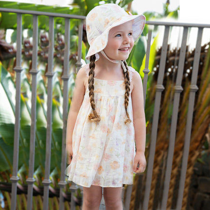 Girls Summer Cotton Cute Floral Print Halter Dress