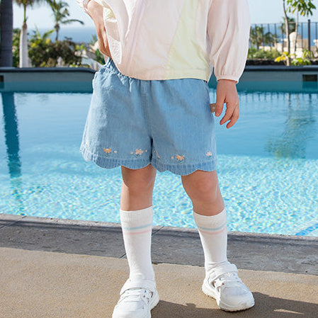 Toddler Girls Summer Sweet Denim Blue Breathable Cotton Jean Shorts