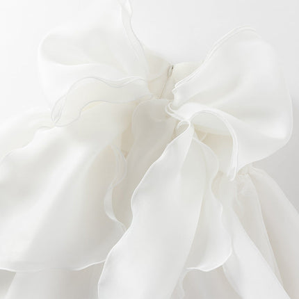 Girls Summer Fantasy Mesh White Dress