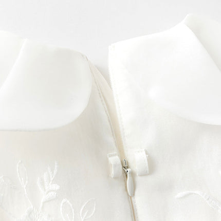 Girls Summer Fantasy Mesh White Dress