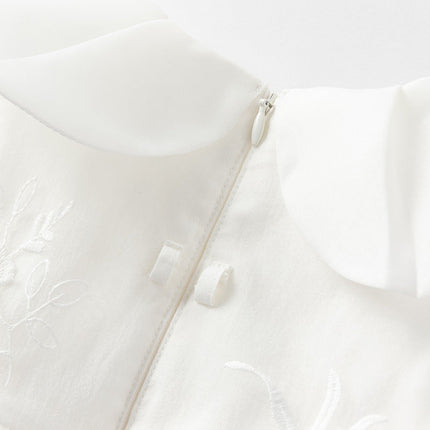 Girls Summer Fantasy Mesh White Dress