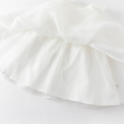 Girls Summer Fantasy Mesh White Dress