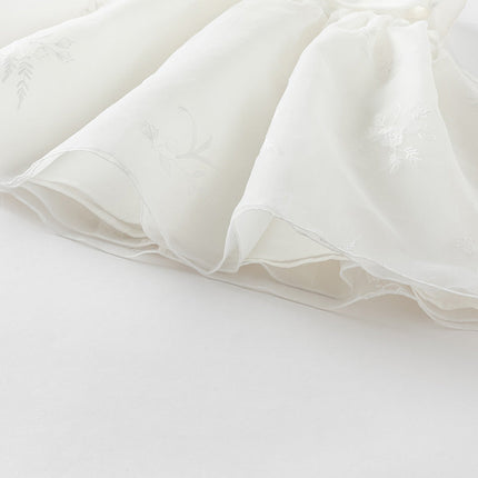 Girls Summer Fantasy Mesh White Dress