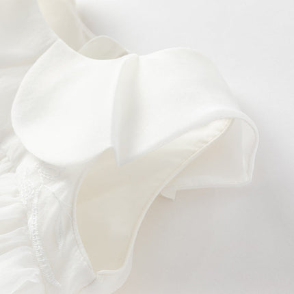 Girls Summer Fantasy Mesh White Dress