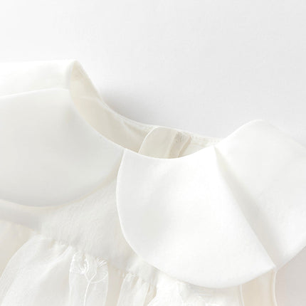 Girls Summer Fantasy Mesh White Dress