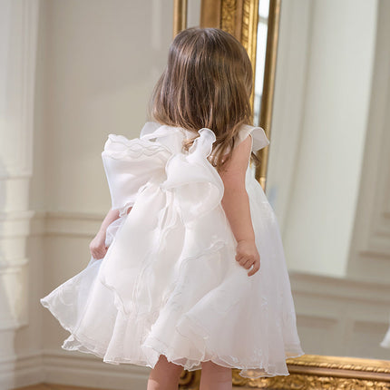 Girls Summer Fantasy Mesh White Dress