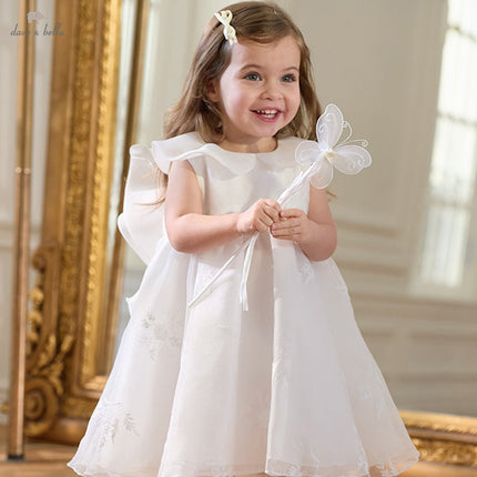 Girls Summer Fantasy Mesh White Dress