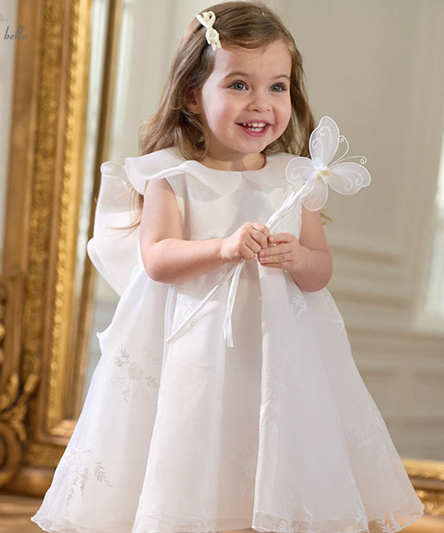 Girls Summer Fantasy Mesh White Dress