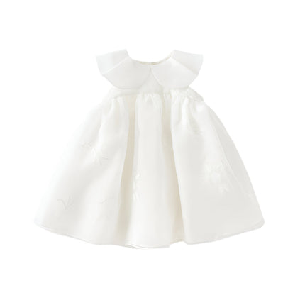 Girls Summer Fantasy Mesh White Dress