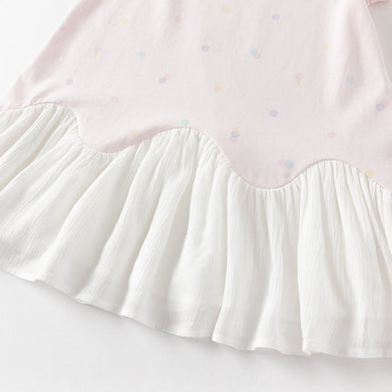Girls Summer Leisure Pink Classic Outdoor A-line Dress(wallet bag)
