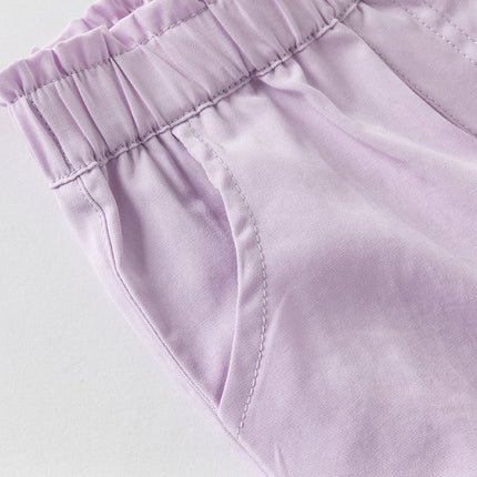 Toddler Girls Summer Purple/Orange Lightweight Loose Pants