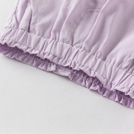 Toddler Girls Summer Purple/Orange Lightweight Loose Pants