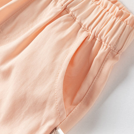 Toddler Girls Summer Purple/Orange Lightweight Loose Pants