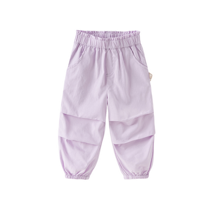 Toddler Girls Summer Purple/Orange Lightweight Loose Pants