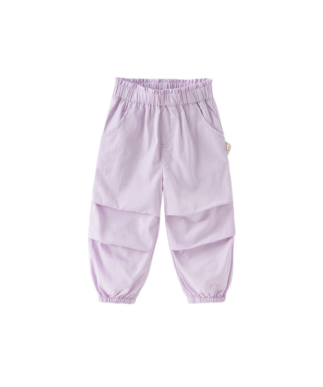 Toddler Girls Summer Purple/Orange Lightweight Loose Pants