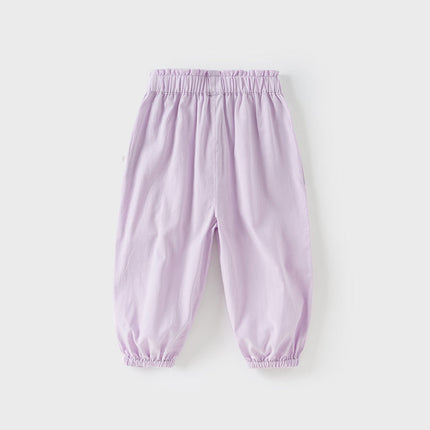 Toddler Girls Summer Purple/Orange Lightweight Loose Pants