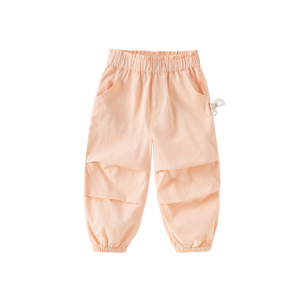 Toddler Girls Summer Purple/Orange Lightweight Loose Pants