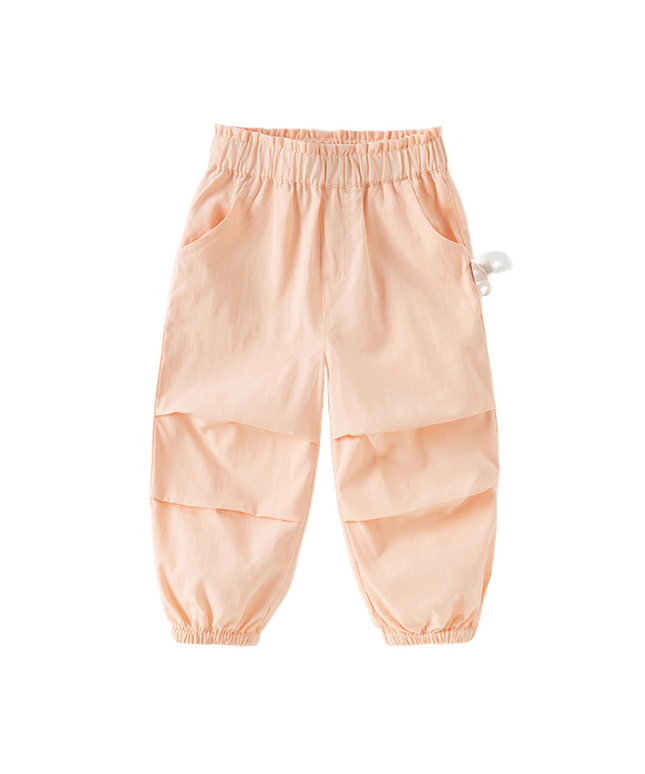 Toddler Girls Summer Purple/Orange Lightweight Loose Pants