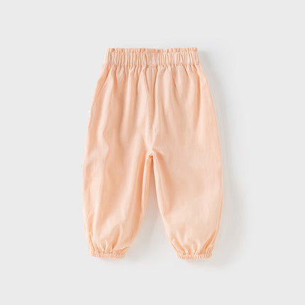 Toddler Girls Summer Purple/Orange Lightweight Loose Pants