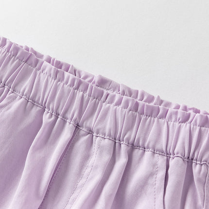 Toddler Girls Summer Purple/Orange Lightweight Loose Pants