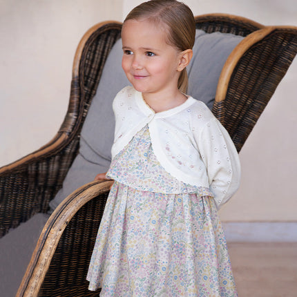 Girls Summer Purple Floral Print Sweet Halter Dress