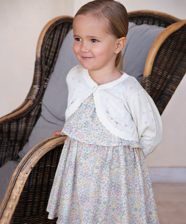 Girls Summer Purple Floral Print Sweet Halter Dress