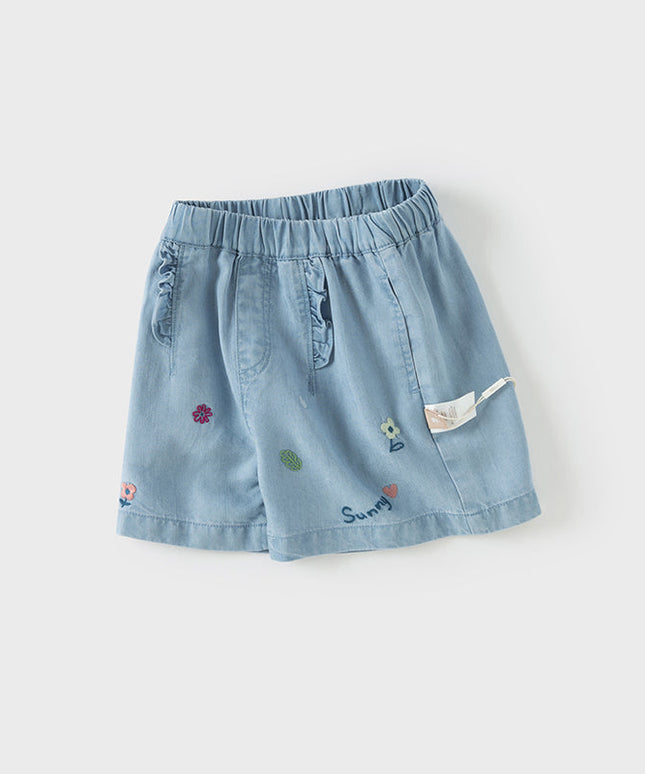 Toddler Girls Summer Fashion Denim Blue Loose Jean Shorts