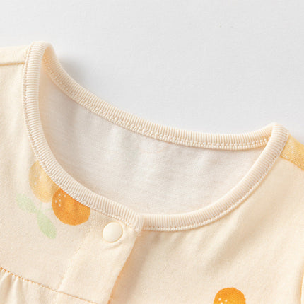 Baby Girls Summer Pink/Orange Playful Print Indoor Soft Cotton Rompers