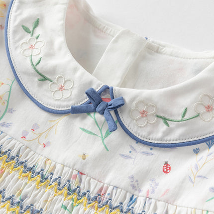 Girls Summer Floral Print Cotton Dress