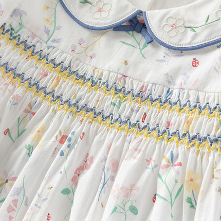 Girls Summer Floral Print Cotton Dress