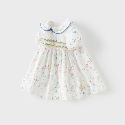Girls Summer Floral Print Cotton Dress