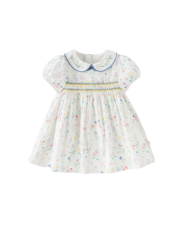Girls Summer Floral Print Cotton Dress