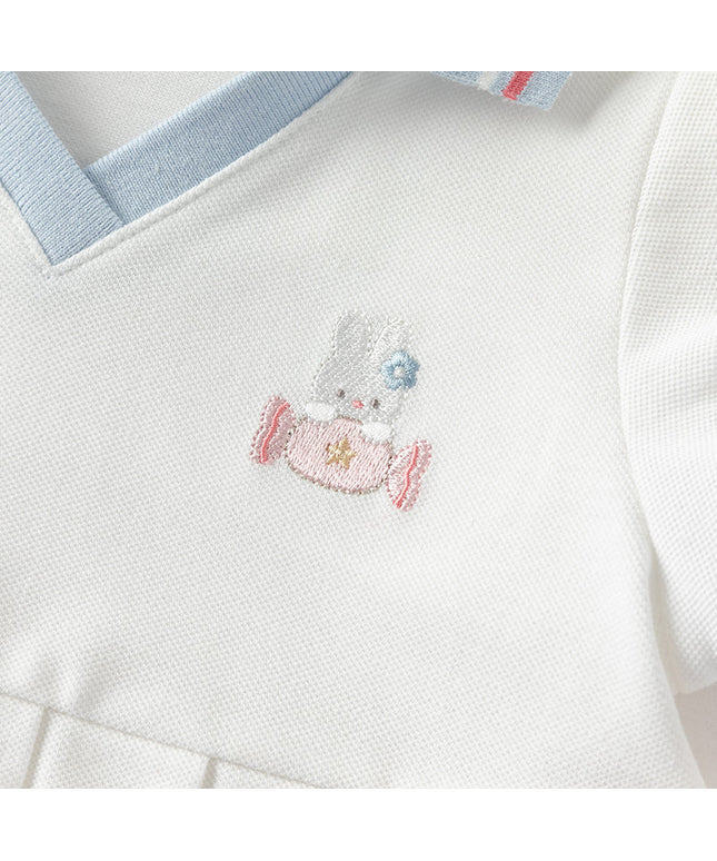 Toddler Girls Summer White Sports Polo Dress