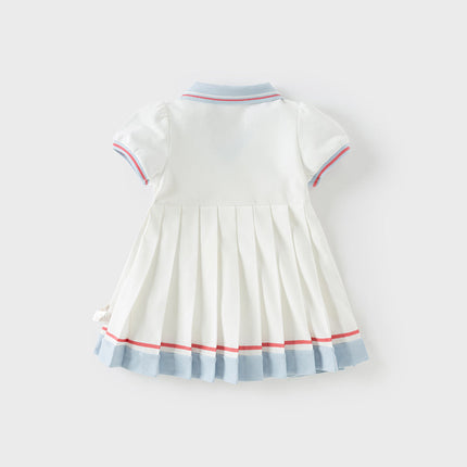 Toddler Girls Summer White Sports Polo Dress
