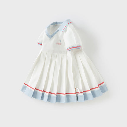 Toddler Girls Summer White Sports Polo Dress