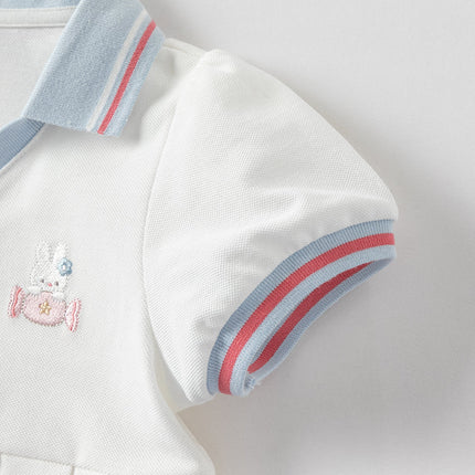 Toddler Girls Summer White Sports Polo Dress