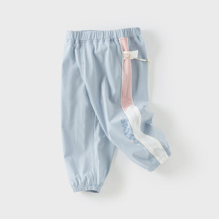 Toddler Girls Summer Breathable Cotton Drawstring Caual Pants